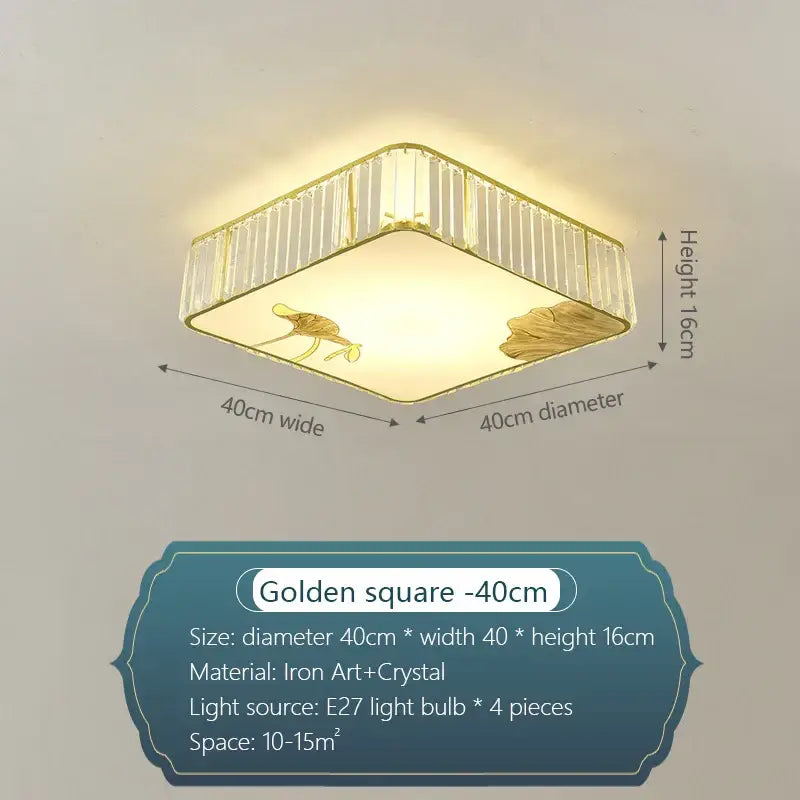 Gold Crystal Round Ceiling Light