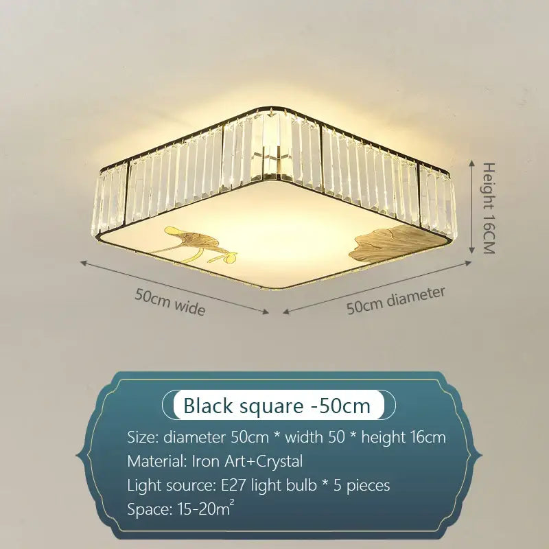 Gold Crystal Round Ceiling Light
