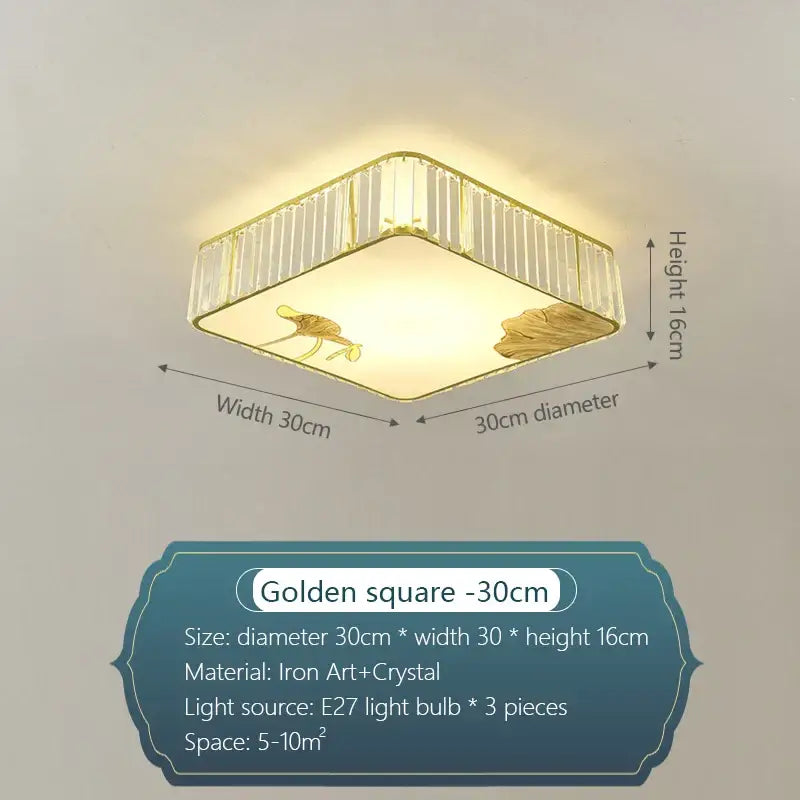 Gold Crystal Round Ceiling Light