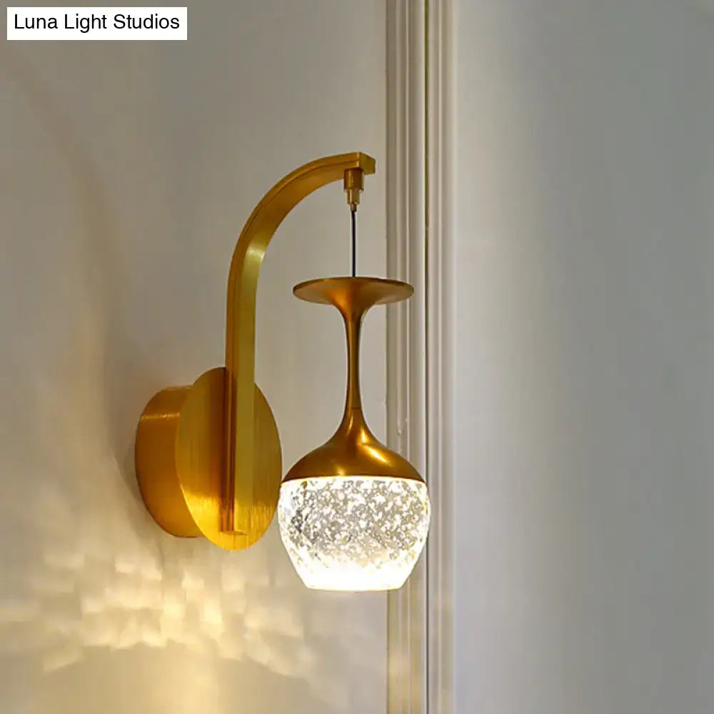 Gold Crystal Dimmable Bedroom Sconce