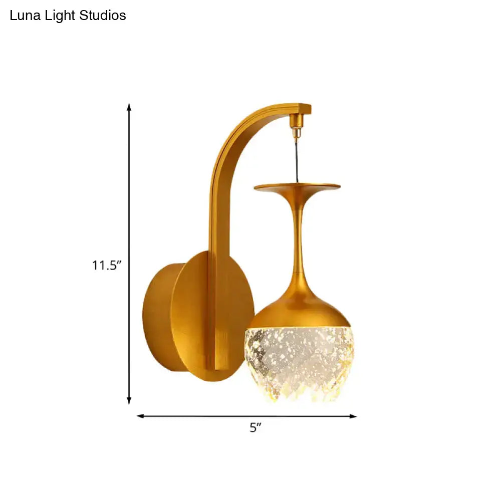 Gold Crystal Dimmable Bedroom Sconce