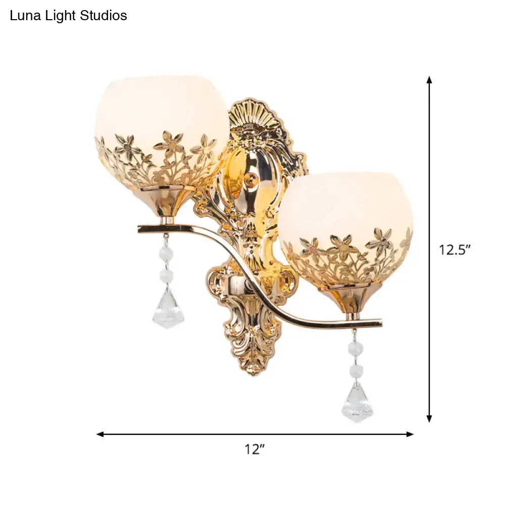 Gold Crystal Two-Head Wall Sconce