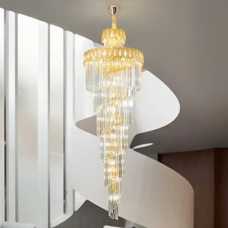 Gold Crystal Long 700cm Chandelier