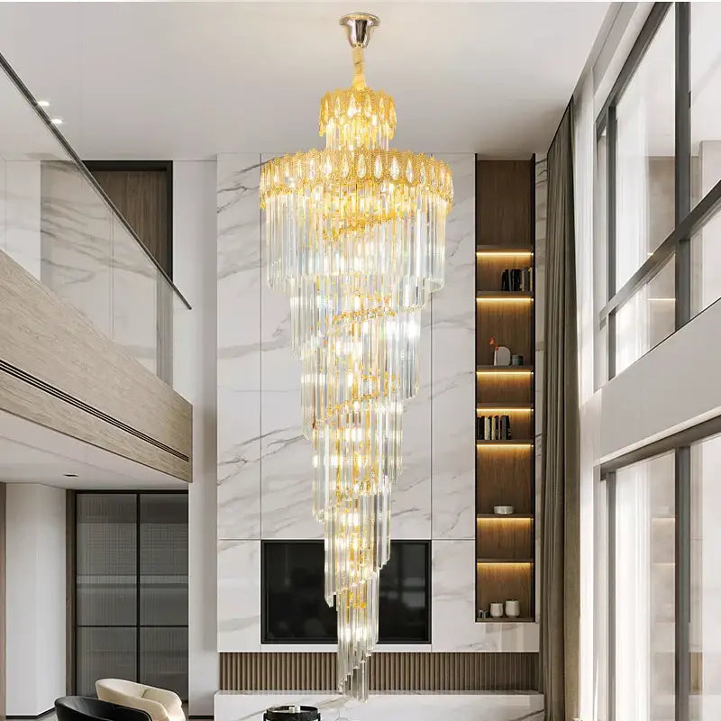 Gold Crystal Long 700cm Chandelier