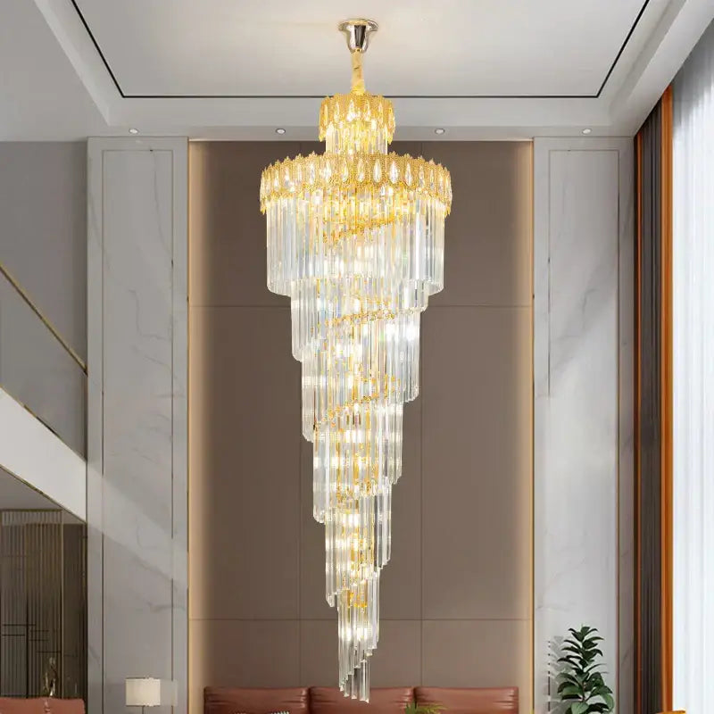 Gold Crystal Long 700cm Chandelier