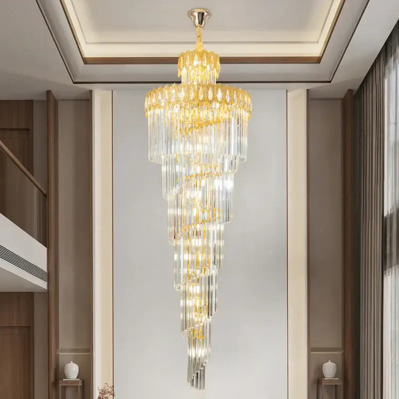 Gold Crystal Long 700cm Chandelier
