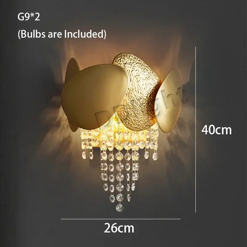 Gold Crystal Pendant Light With Crystal Tassels