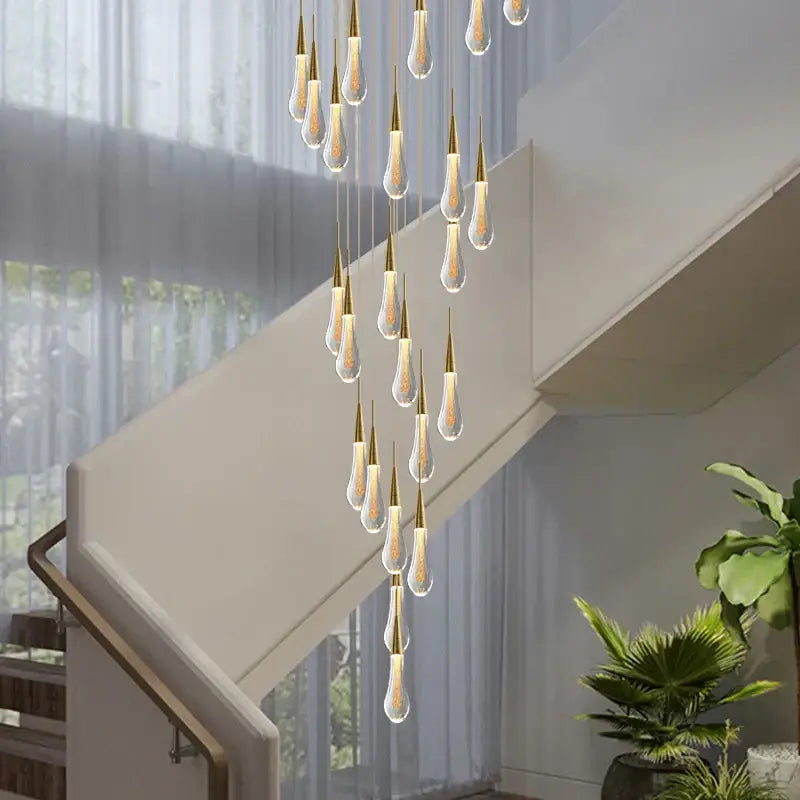 Gold Crystal Teardrop Chandelier
