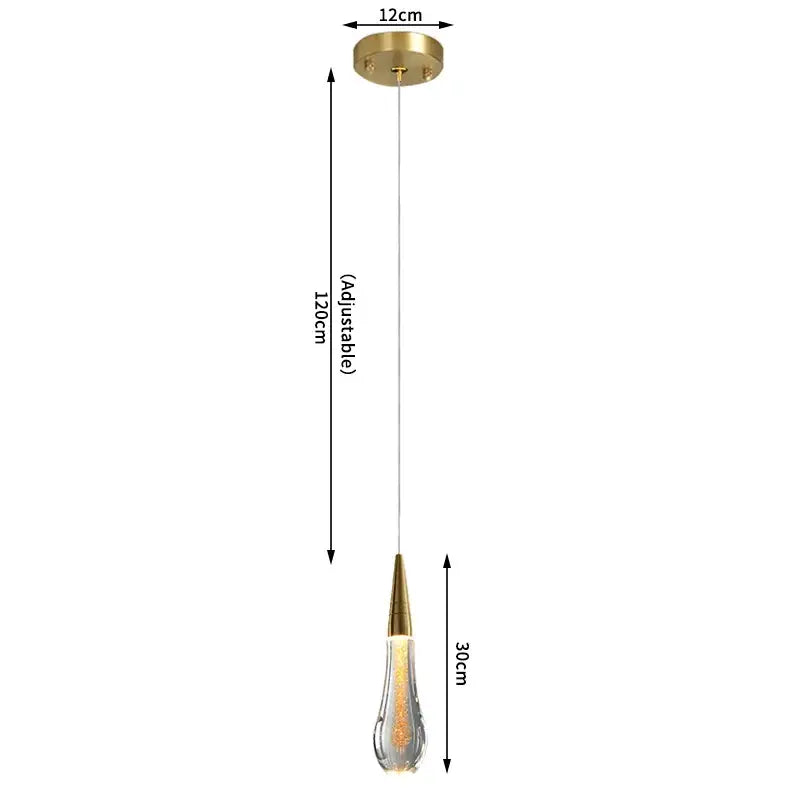 Gold Crystal Teardrop Chandelier