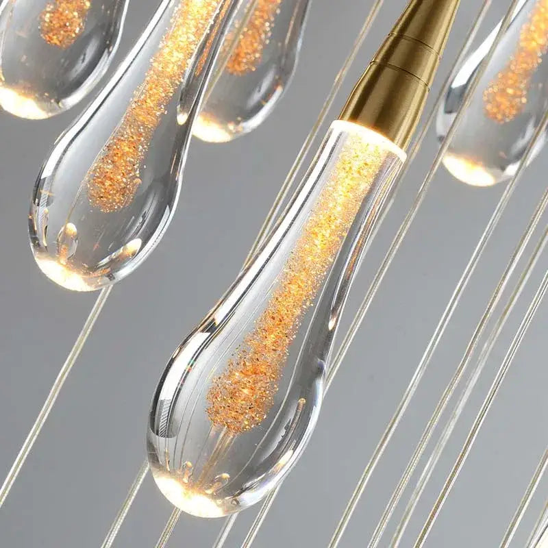 Gold Crystal Teardrop Chandelier