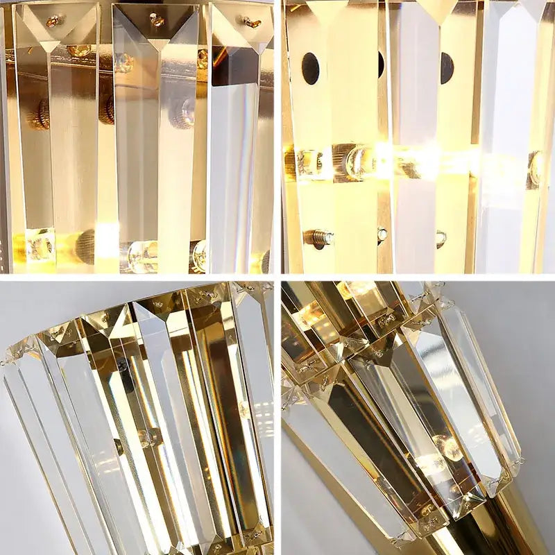 Gold Crystal Torch Wall Lamp