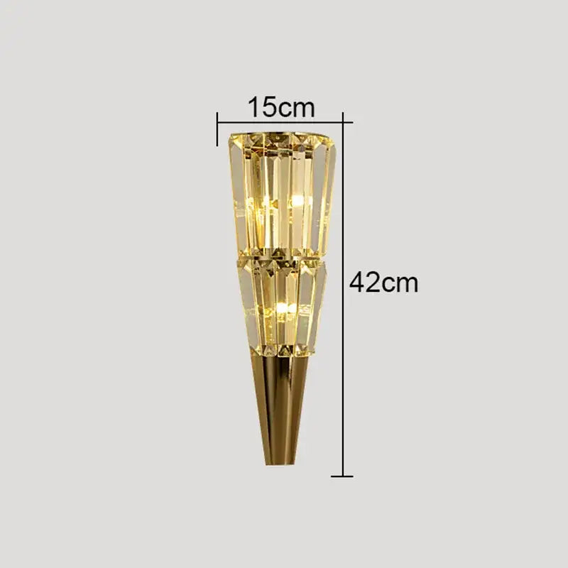 Gold Crystal Torch Wall Lamp