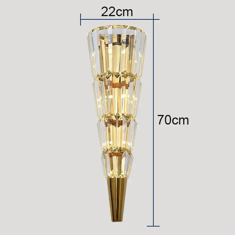 Gold Crystal Torch Wall Lamp