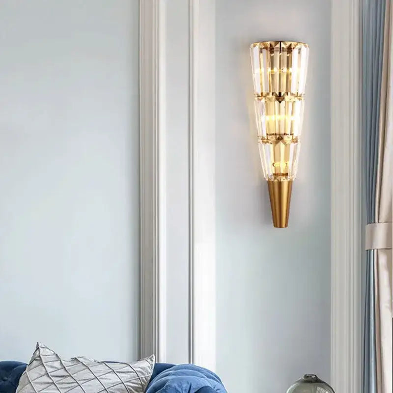 Gold Crystal Torch Wall Lamp