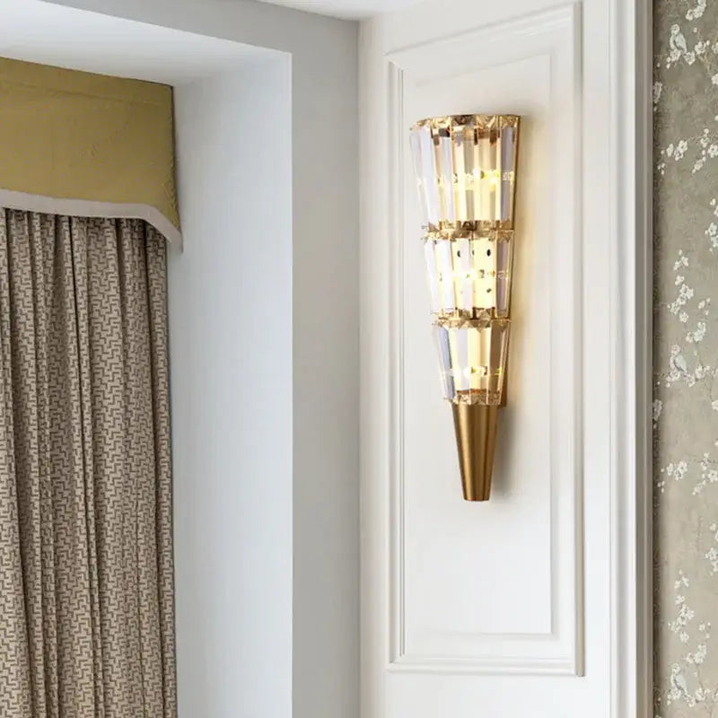 Gold Crystal Torch Wall Lamp