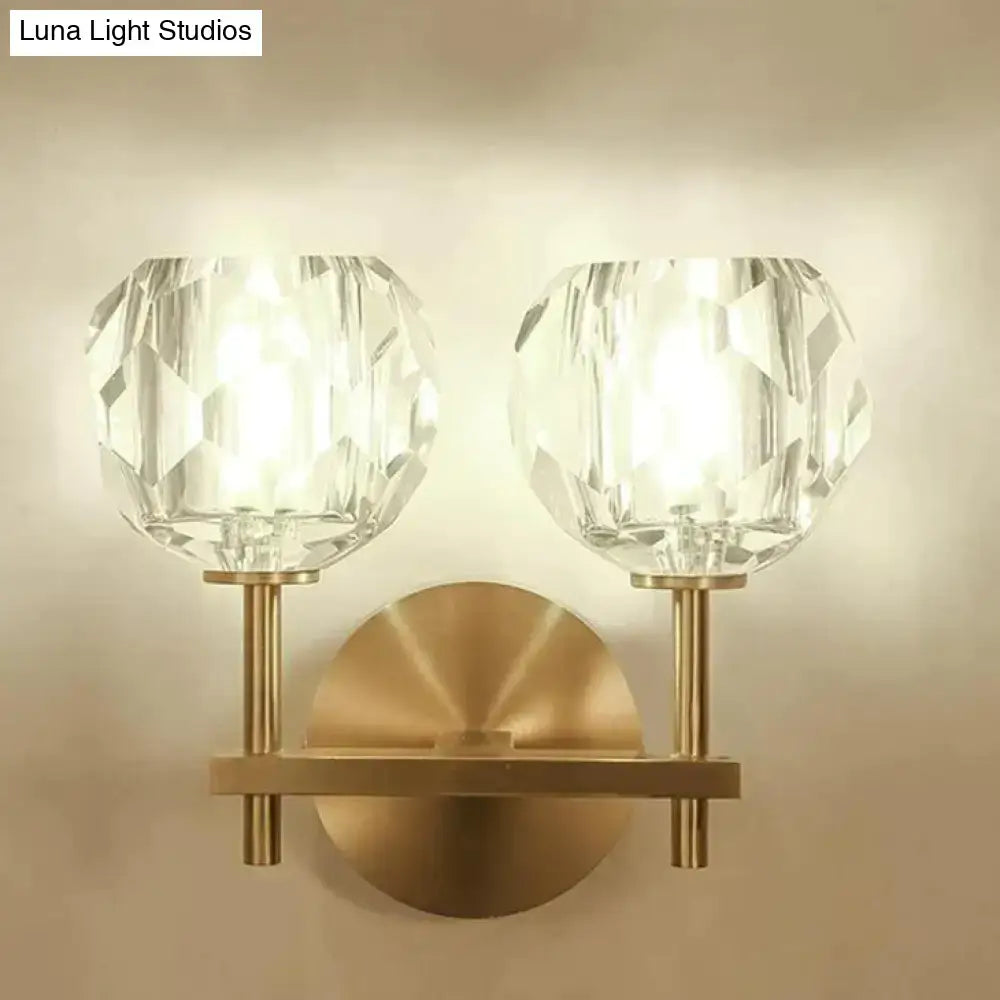 Gold Crystal Globe Sconce