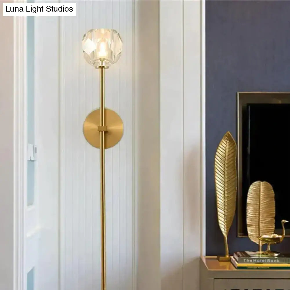 Gold Crystal Globe Sconce