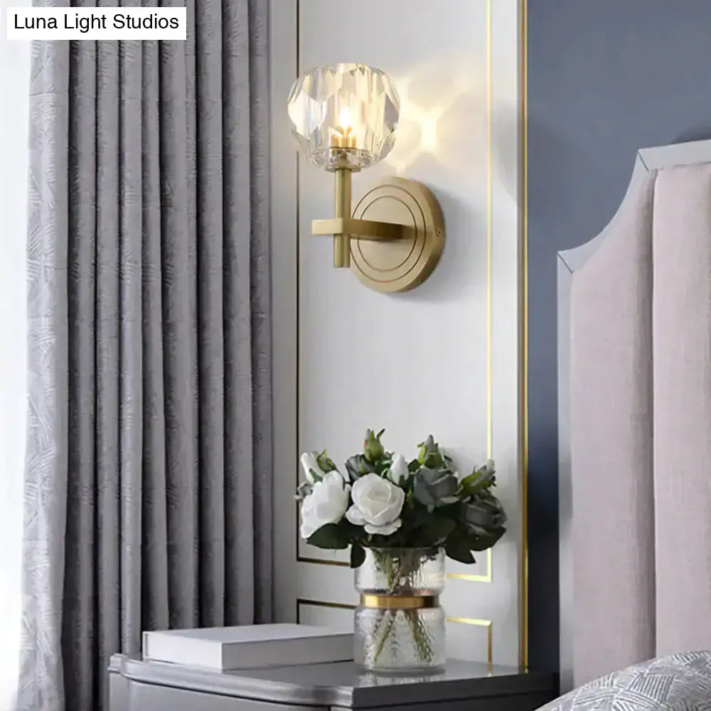 Gold Crystal Globe Sconce