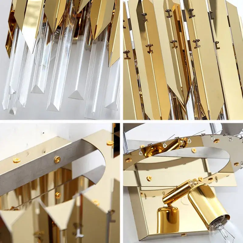 Gold Metallic Crystal Sconce