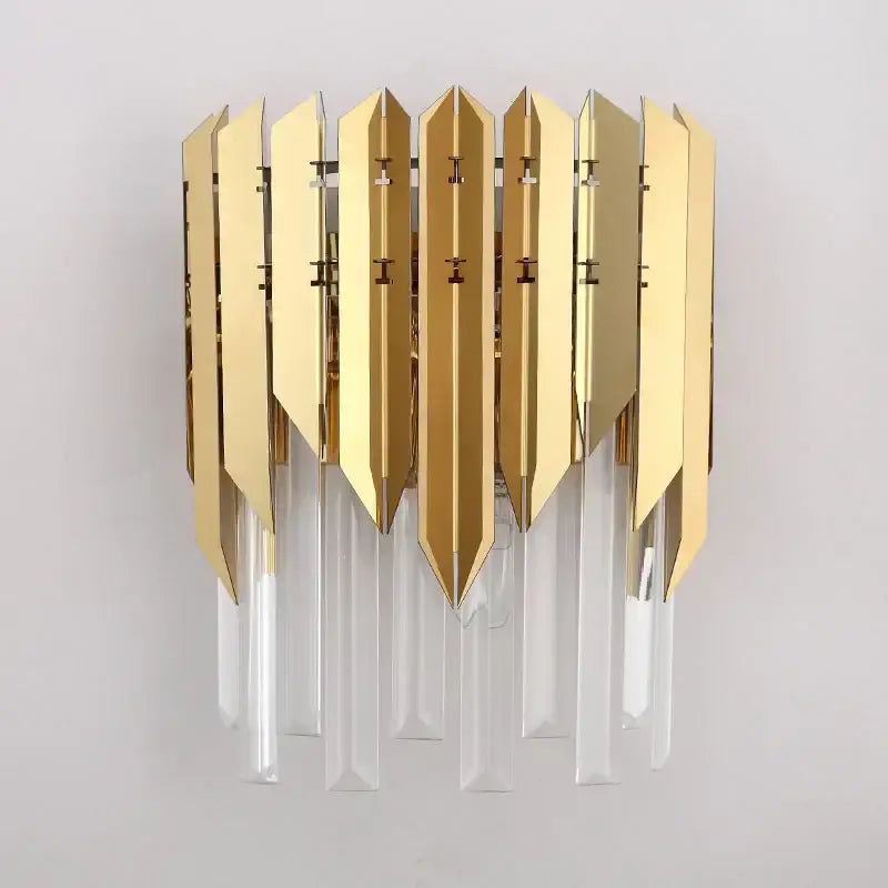 Gold Metallic Crystal Sconce