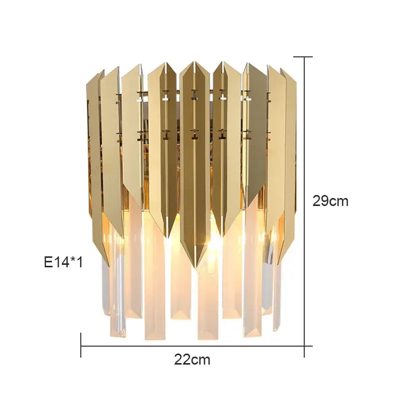 Gold Metallic Crystal Sconce
