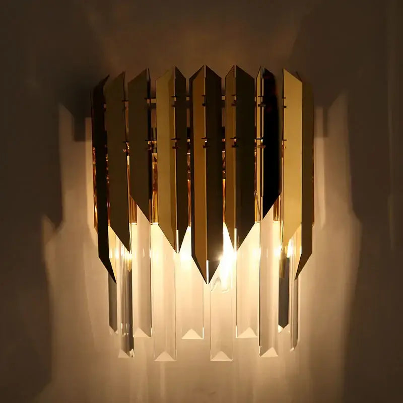 Gold Metallic Crystal Sconce