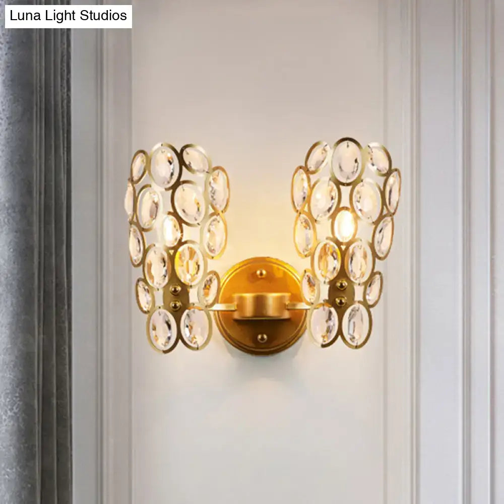 Gold Cascading Crystal Sconce