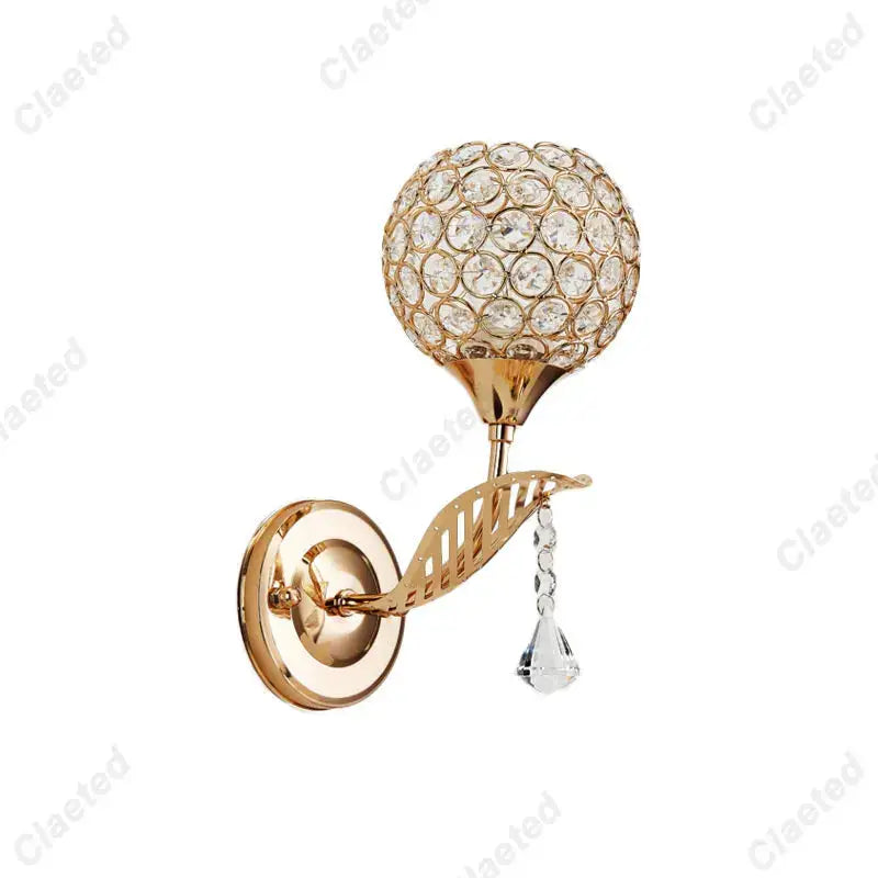 Gold Spherical Wall Sconce with Frosted Glass