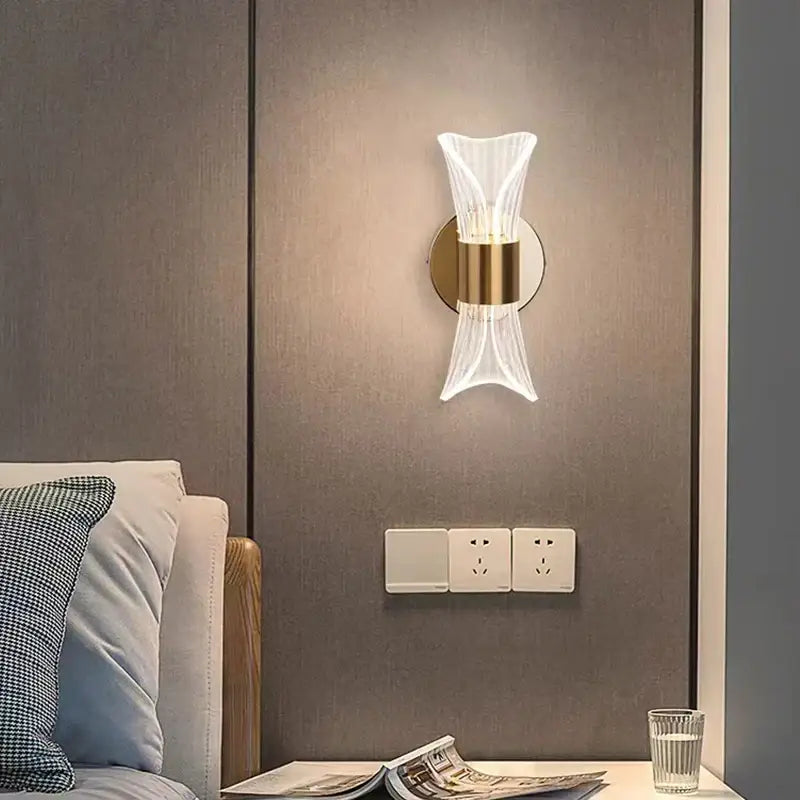 Gold Sculptural Glass Sconce