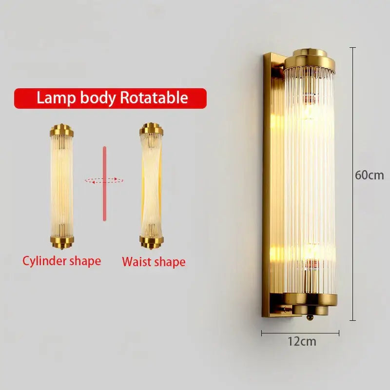 Gold Glass Rods Wall Sconce