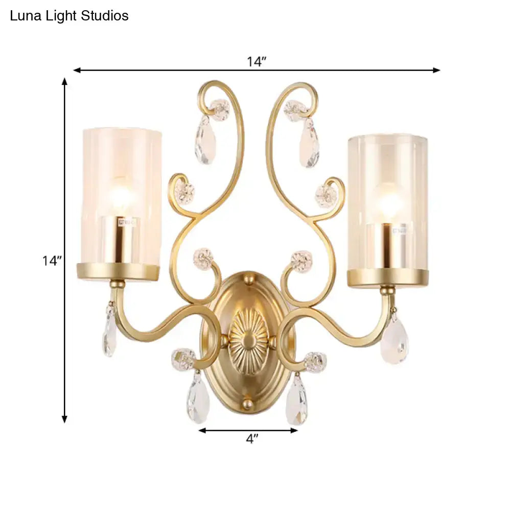 Gold Cylinder Wall Light