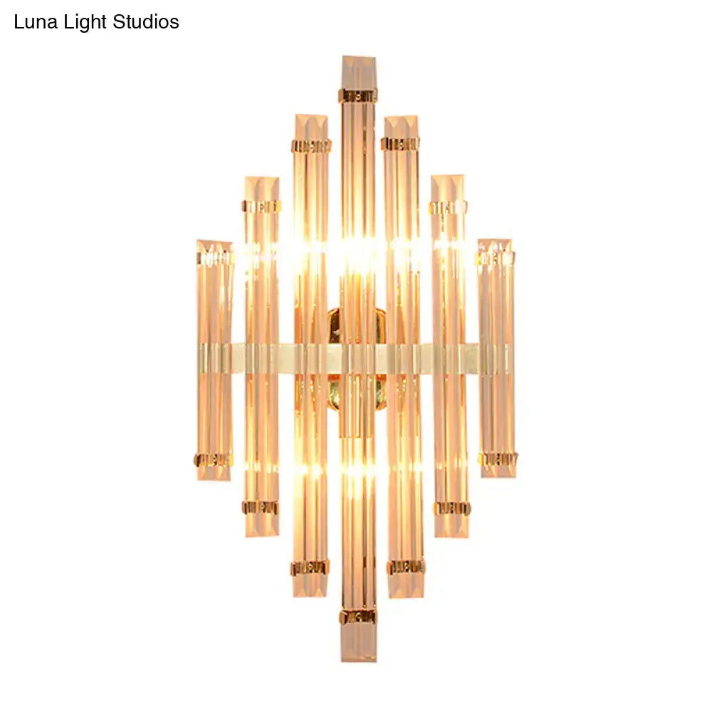 Gold Crystal Wall Lamp Compact 5-9 Inch