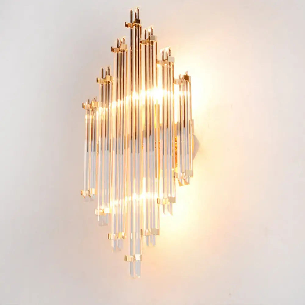 Gold Crystal Wall Lamp Compact 5-9 Inch