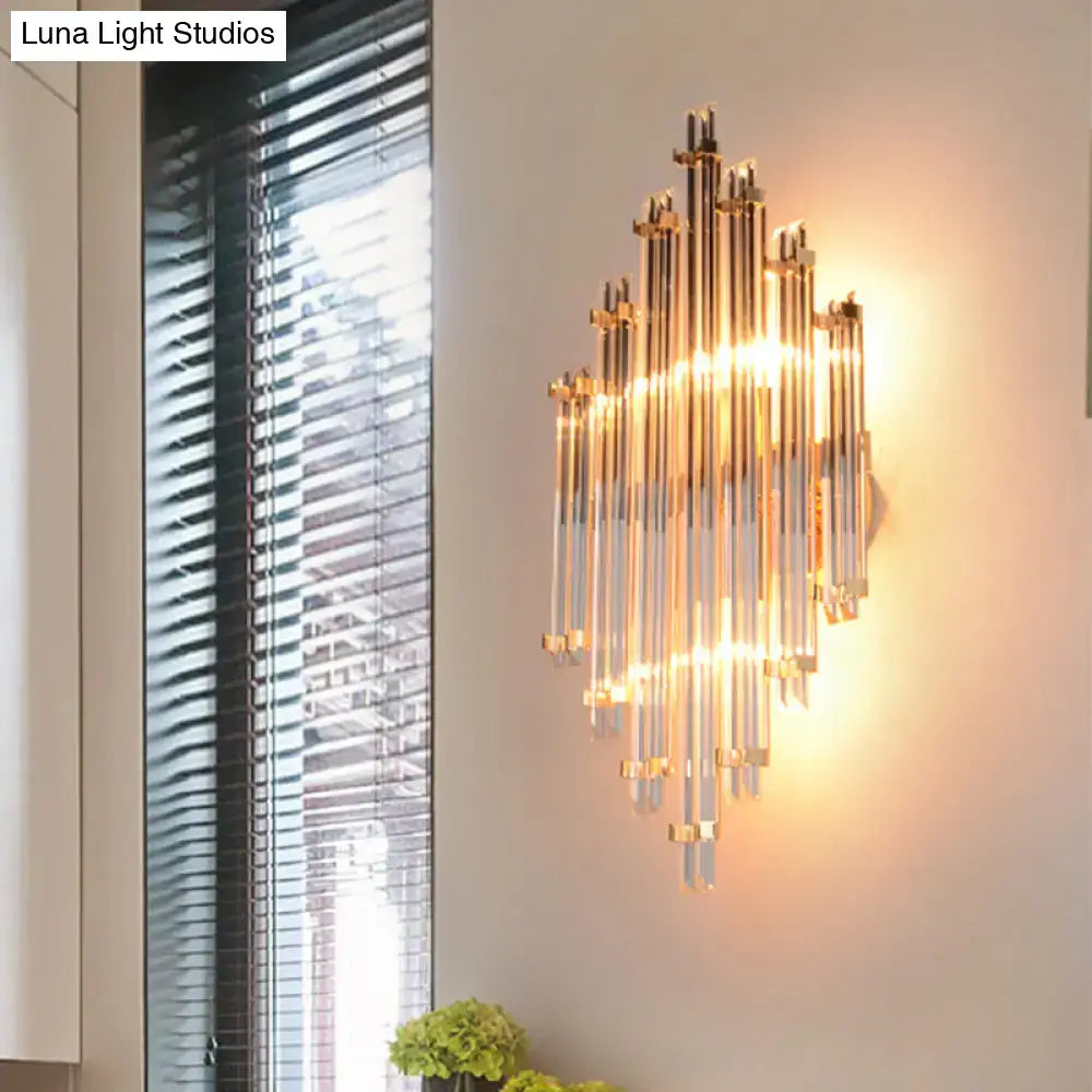 Gold Crystal Wall Lamp Compact 5-9 Inch