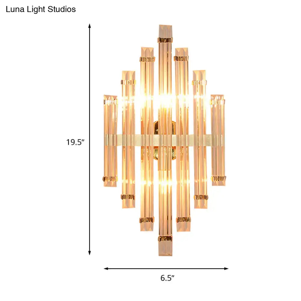 Gold Crystal Wall Lamp Compact 5-9 Inch
