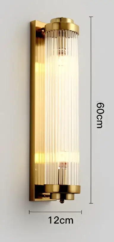 Gold Crystal Glass Sconce L60cm Clear Glass