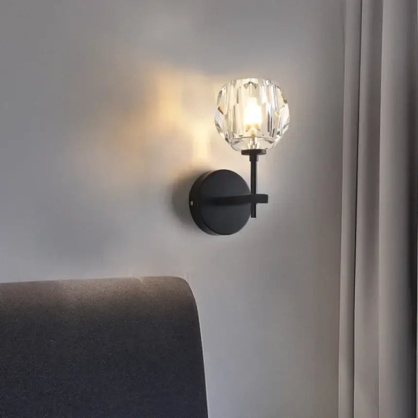 Gold Crystal LED Sconce with Large Option