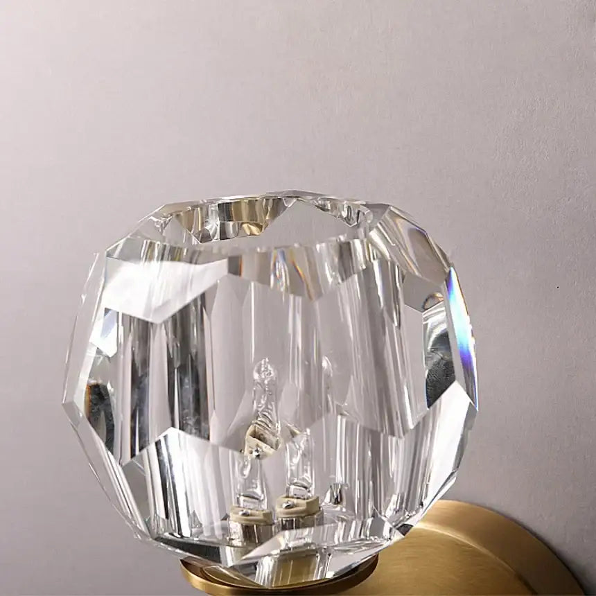 Gold Crystal LED Sconce with Large Option