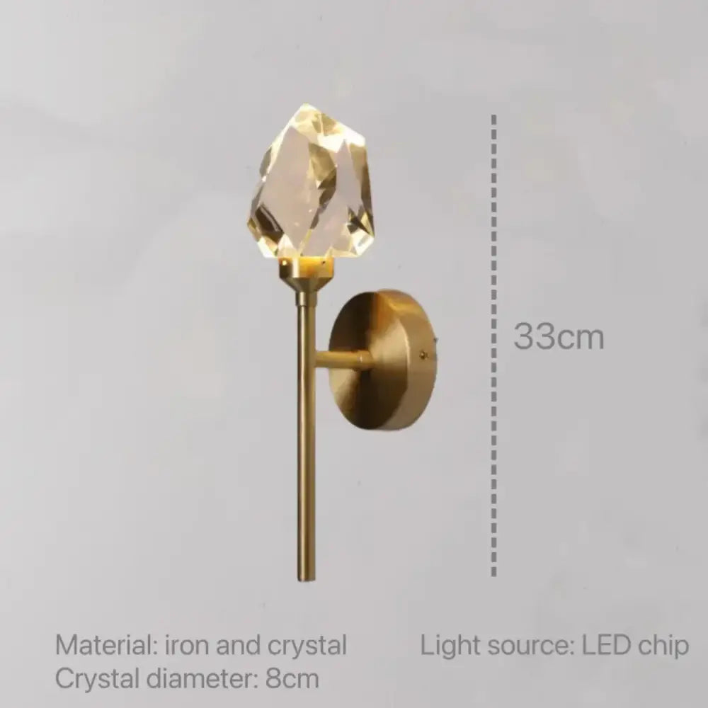 Gold Crystal LED Sconce with Large Option