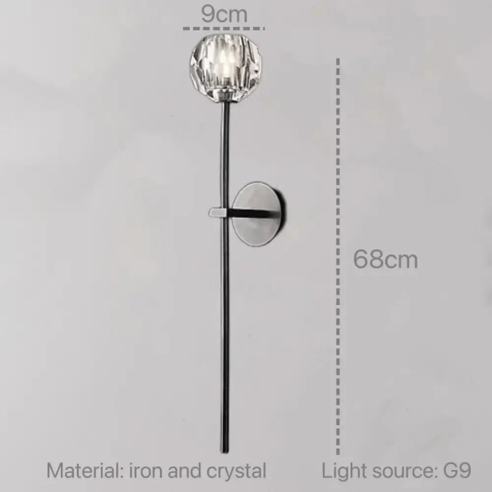 Gold Crystal LED Sconce with Large Option