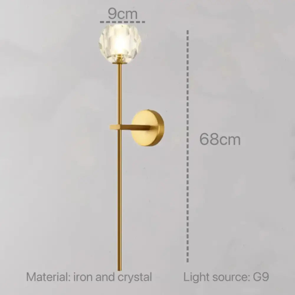 Gold Crystal LED Sconce with Large Option