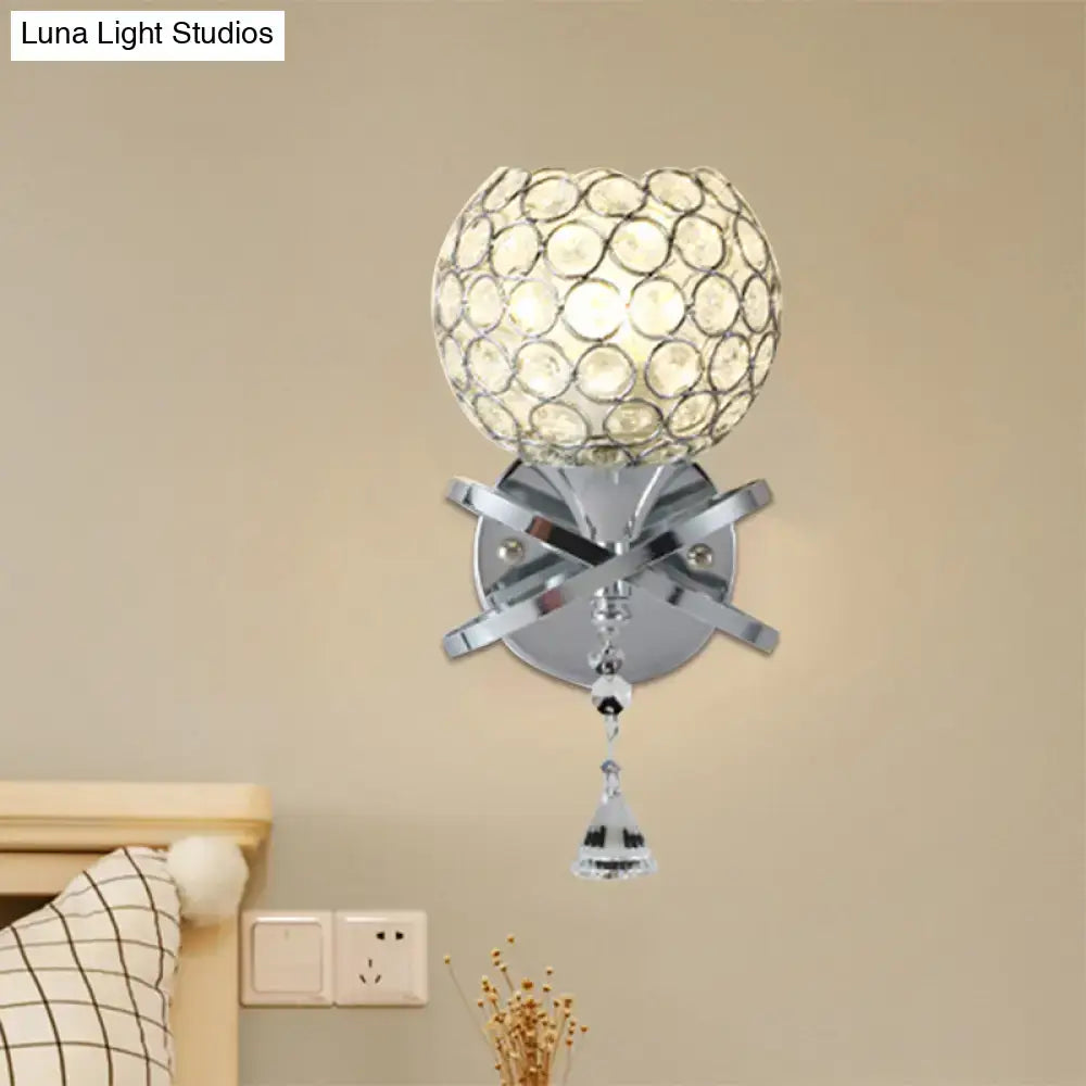 Gold Crystal Ball Sconce