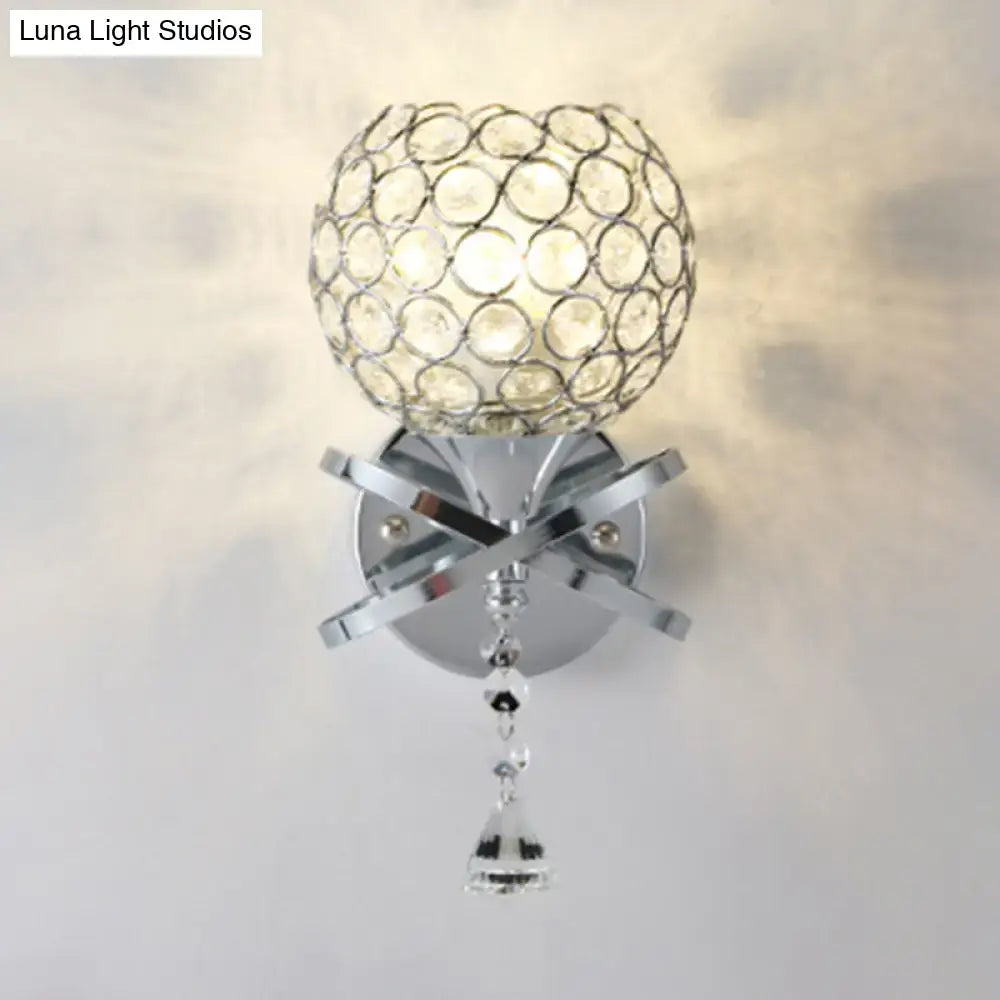 Gold Crystal Ball Sconce