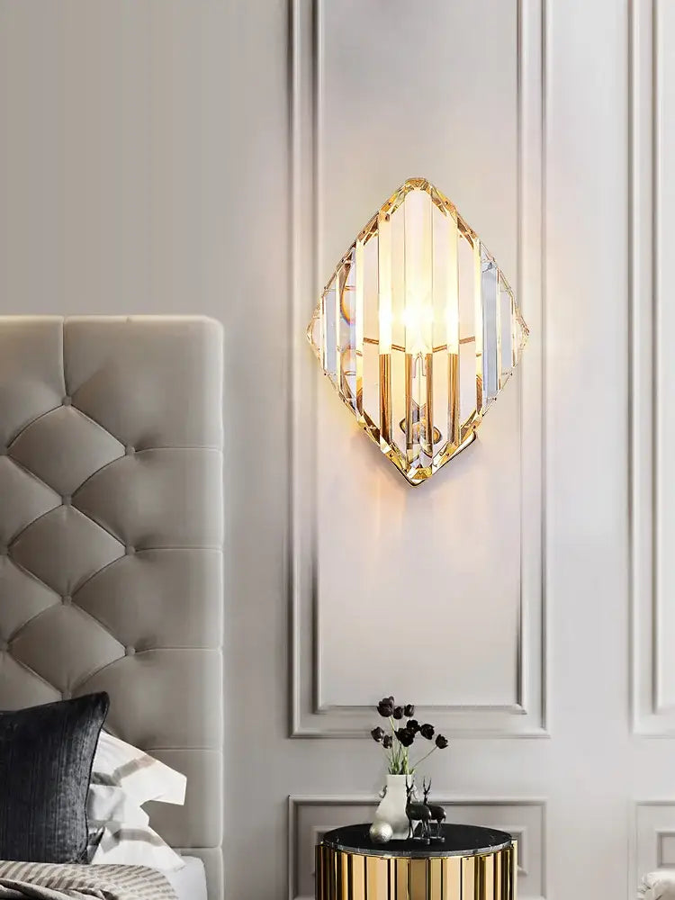 Gold Crystal Diamond Sconce