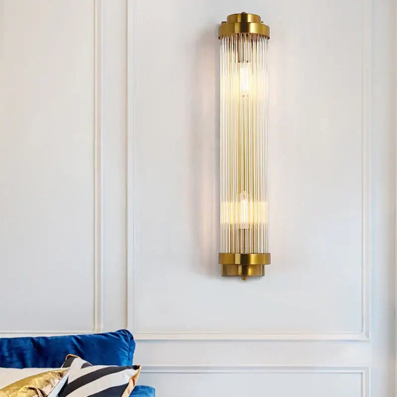 Gold Glass Wall Sconce L60cm for Bedside