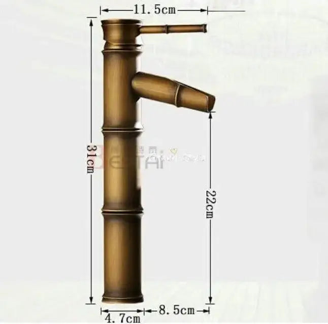 Gold Wine Glass Faucet Brass Bamboo Style