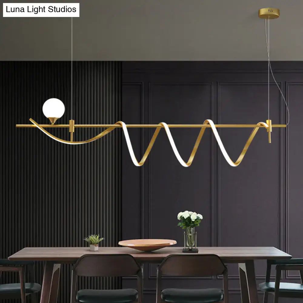 Gold Curve Pendant Light
