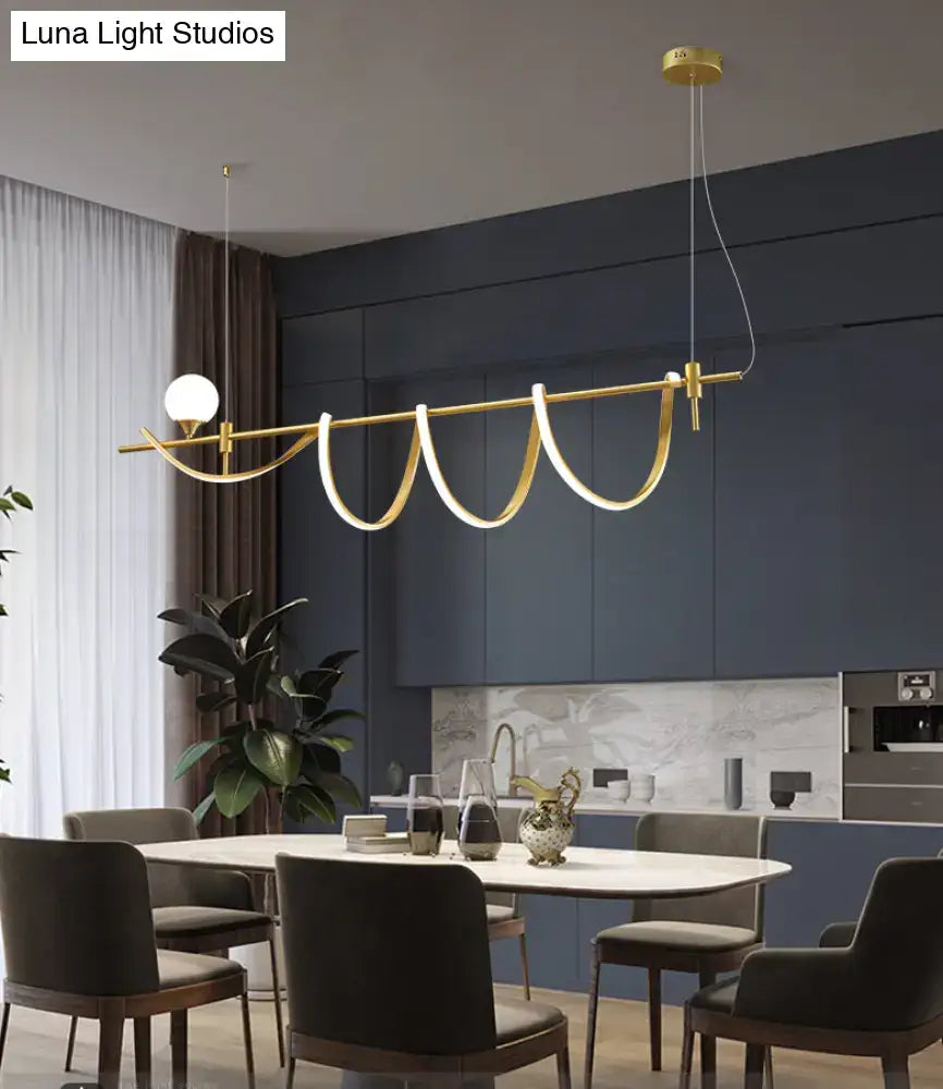 Gold Curve Pendant Light