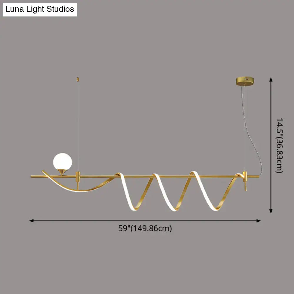 Gold Curve Pendant Light