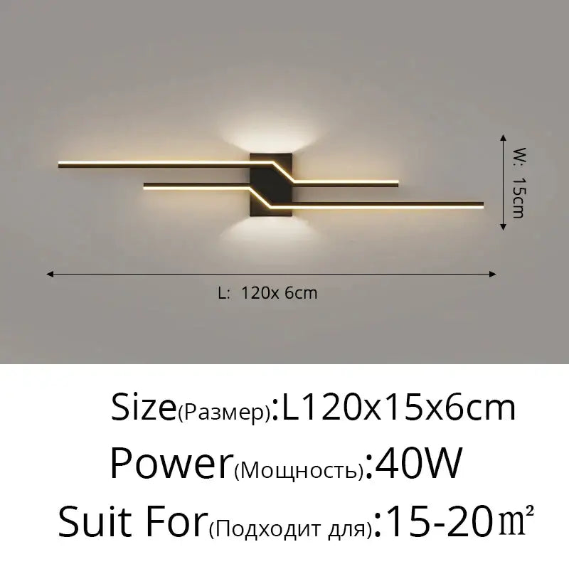 Black LED Wall Lamp Sleek Modern Bedroom Style